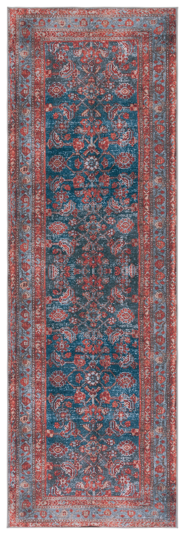 Safavieh Machine Washable Tucson Tsn183M Blue/Rust Rug.