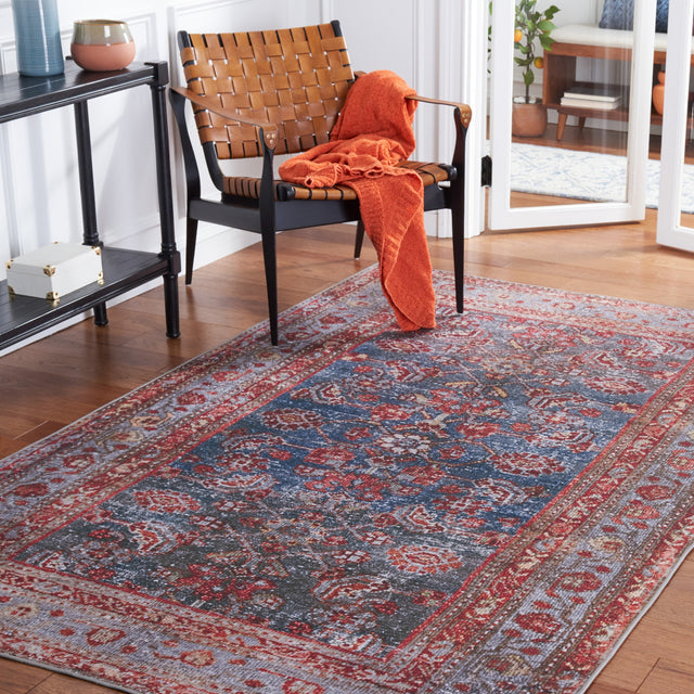 Safavieh Machine Washable Tucson Tsn183M Blue/Rust Rug.