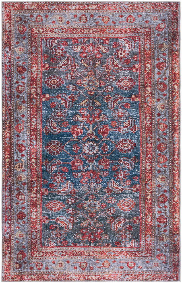 Safavieh Machine Washable Tucson Tsn183M Blue/Rust Rug.