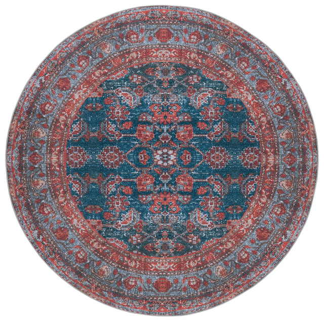 Safavieh Machine Washable Tucson Tsn183M Blue/Rust Rug.