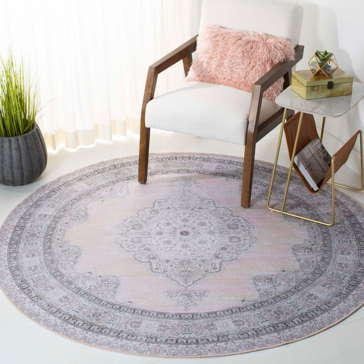 Safavieh Machine Washable Tucson Tsn184B Beige/Light Green Rug.