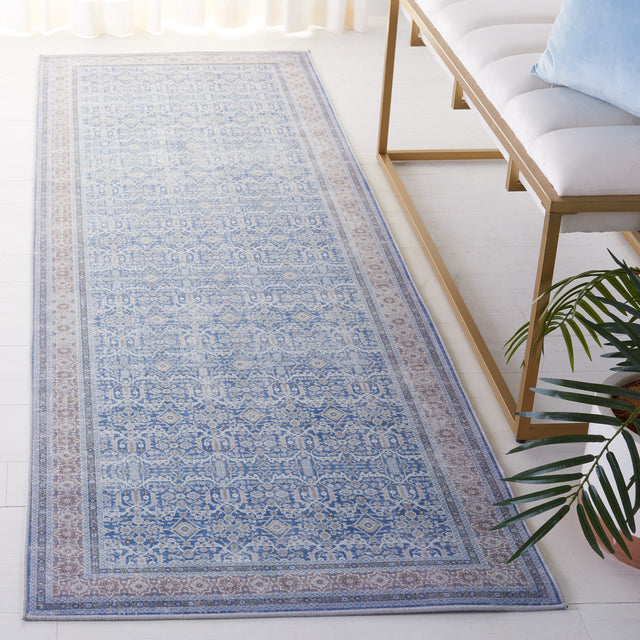 Safavieh Machine Washable Tucson Tsn186M Blue/Rust Rug.