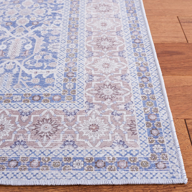 Safavieh Machine Washable Tucson Tsn186M Blue/Rust Rug.