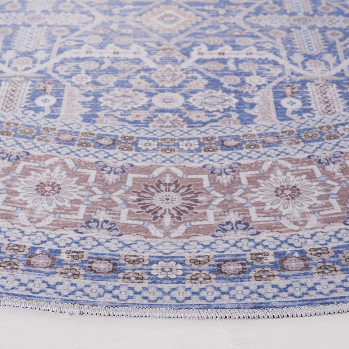 Safavieh Machine Washable Tucson Tsn186M Blue/Rust Rug.