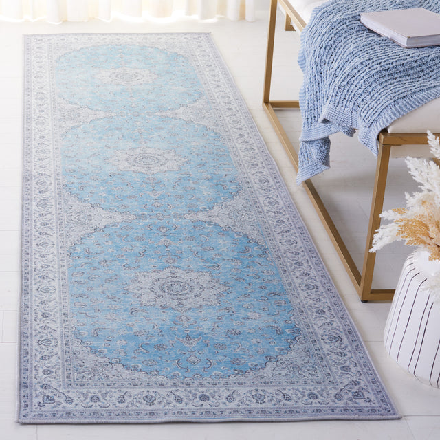 Safavieh Machine Washable Tucson Tsn187M Blue/Grey Rug.
