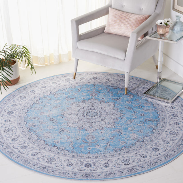 Safavieh Machine Washable Tucson Tsn187M Blue/Grey Rug.