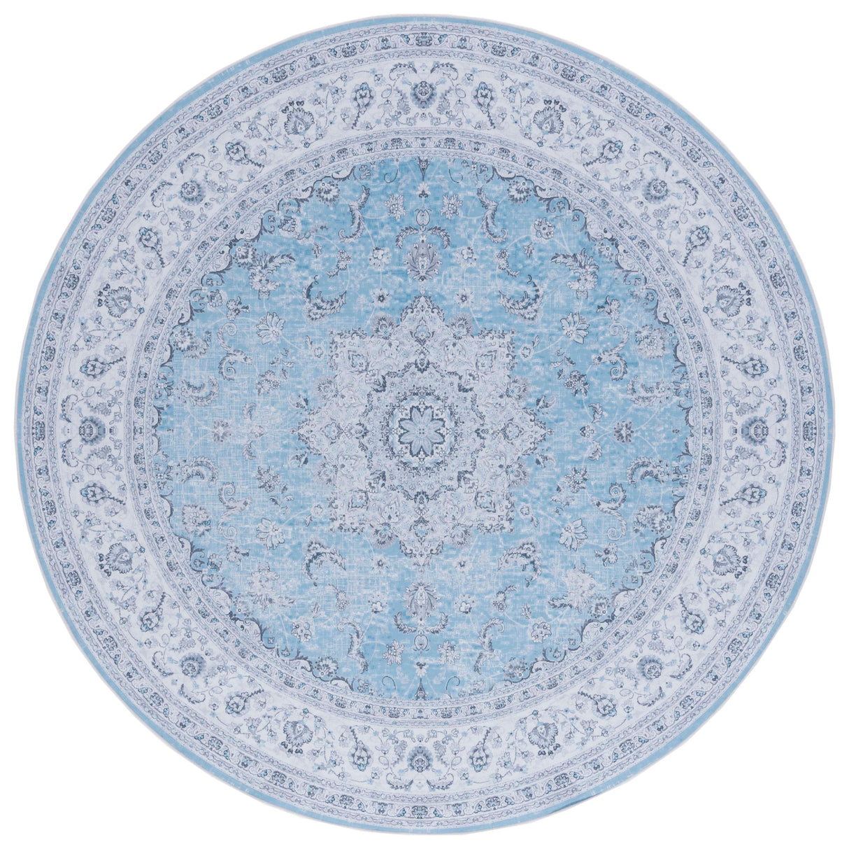 Safavieh Machine Washable Tucson Tsn187M Blue/Grey Rug.