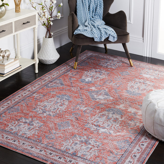 Safavieh Machine Washable Tucson Tsn188P Rust/Beige Rug.