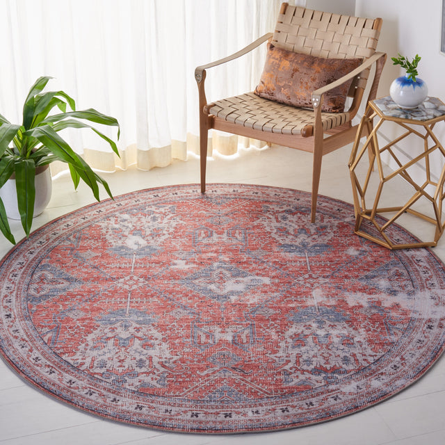 Safavieh Machine Washable Tucson Tsn188P Rust/Beige Rug.
