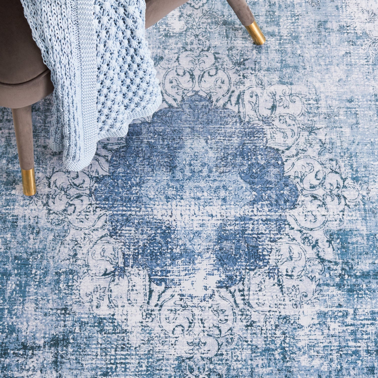 Safavieh Machine Washable Tucson Tsn190Y Green/Grey Rug.