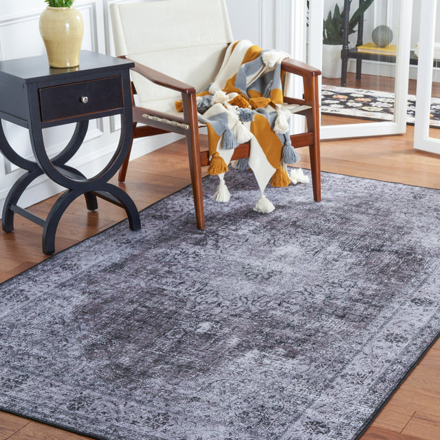 Safavieh Machine Washable Tucson Tsn190Z Black/Grey Rug.