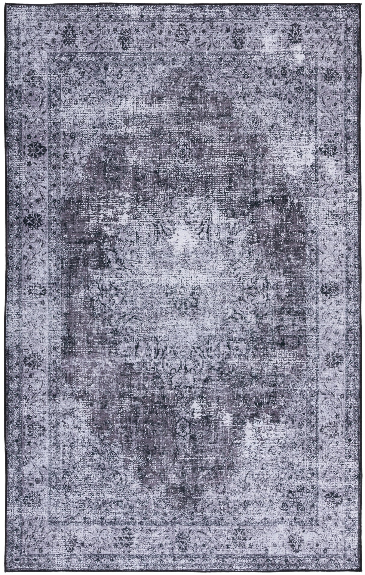 Safavieh Machine Washable Tucson Tsn190Z Black/Grey Rug.