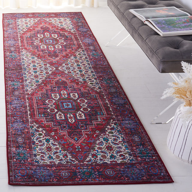 Safavieh Machine Washable Tucson Tsn192Q Red/Blue Rug.