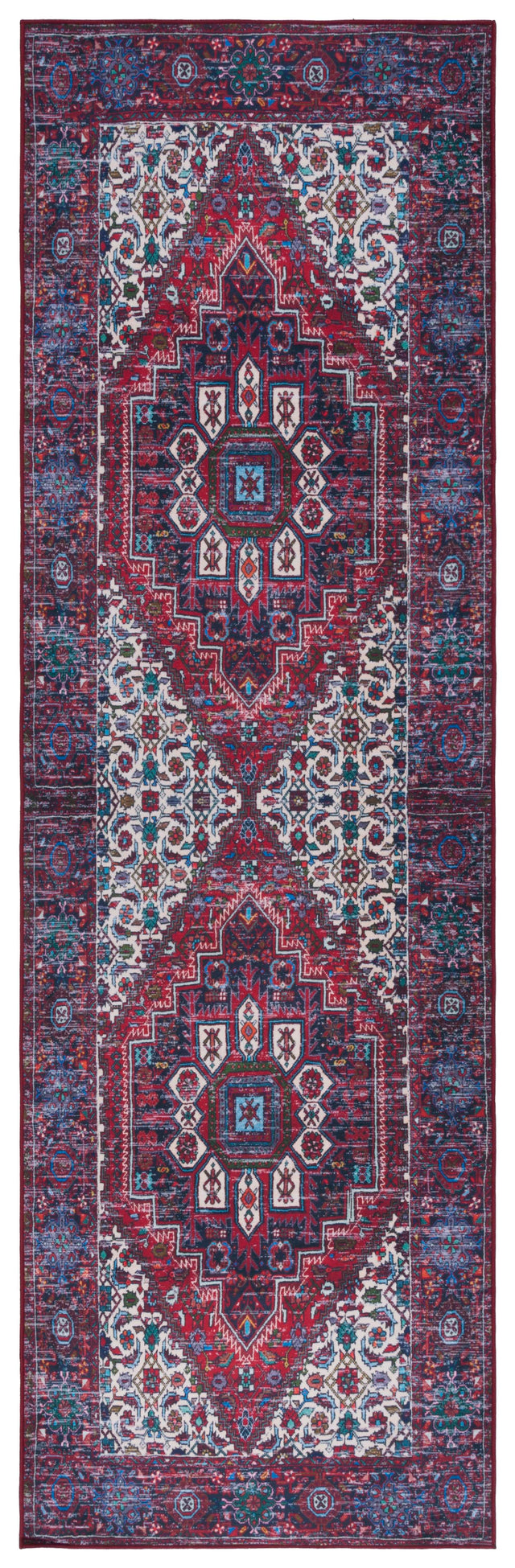 Safavieh Machine Washable Tucson Tsn192Q Red/Blue Rug.