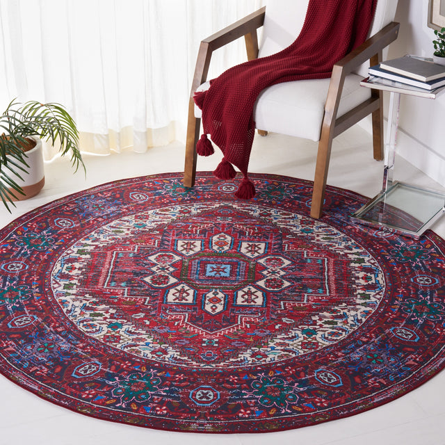 Safavieh Machine Washable Tucson Tsn192Q Red/Blue Rug.