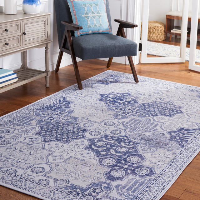 Safavieh Machine Washable Tucson Tsn193F Grey/Navy Rug.
