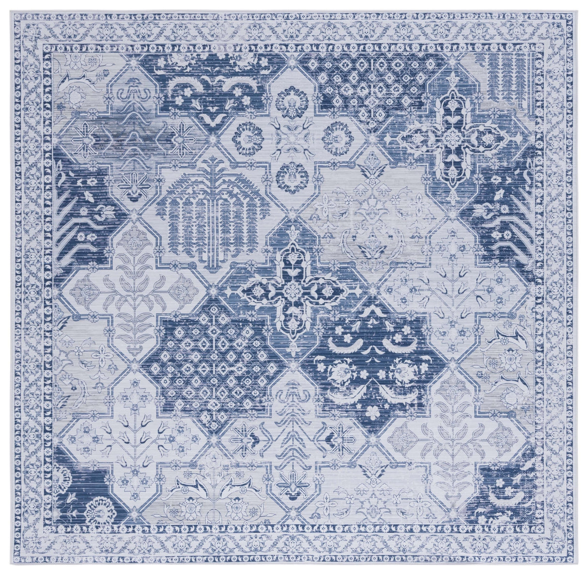 Safavieh Machine Washable Tucson Tsn193F Grey/Navy Rug.