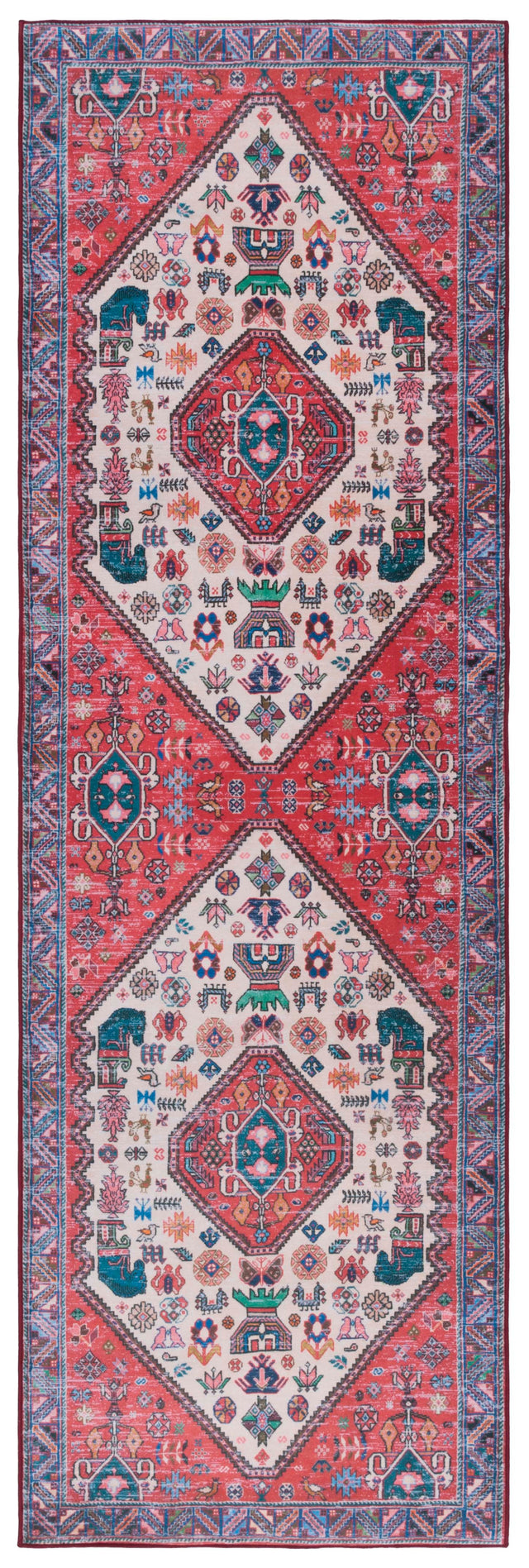 Safavieh Machine Washable Tucson Tsn194B Beige/Rust Rug.