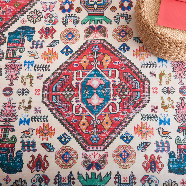 Safavieh Machine Washable Tucson Tsn194B Beige/Rust Rug.