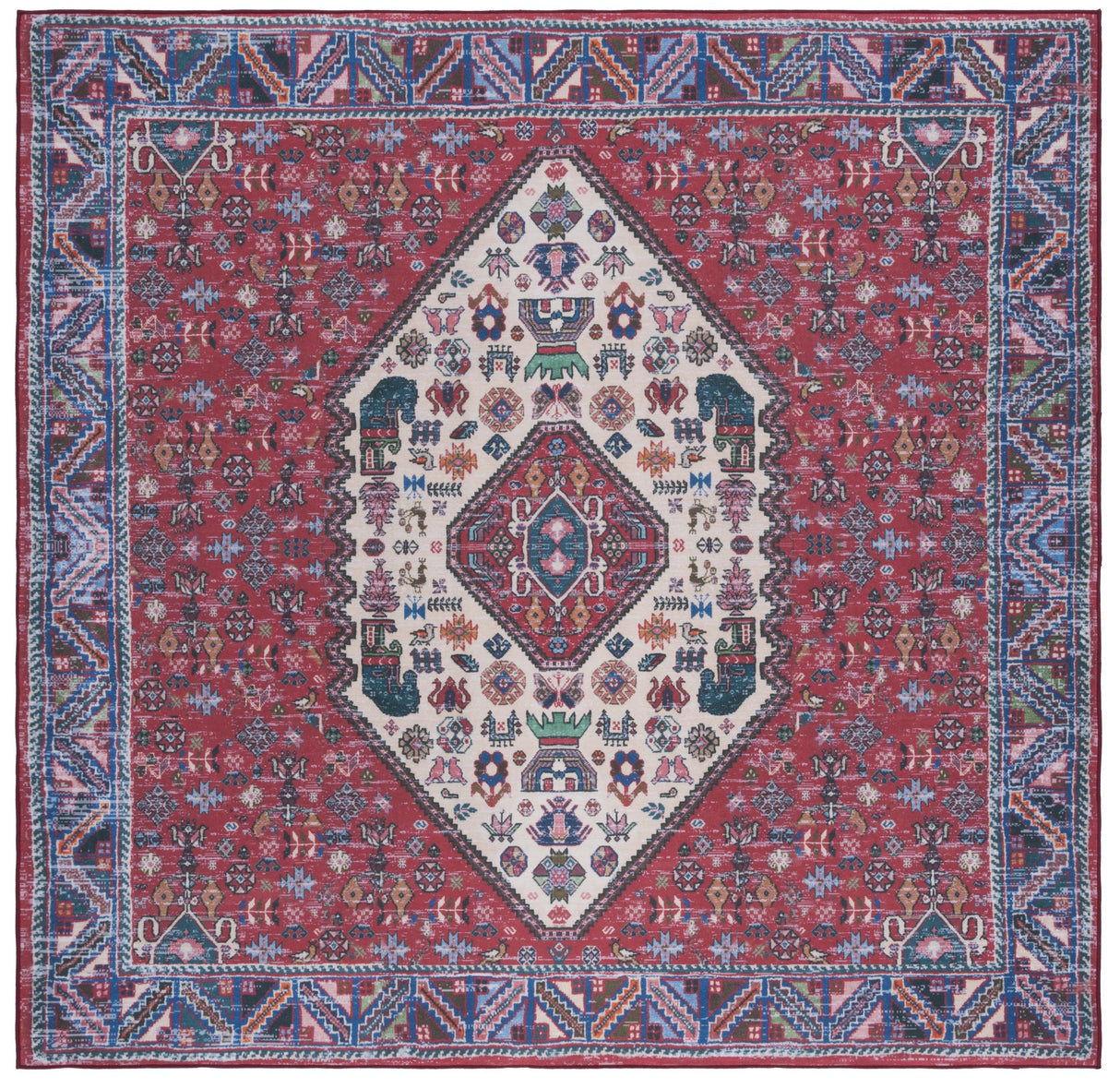 Safavieh Machine Washable Tucson Tsn194B Beige/Rust Rug.