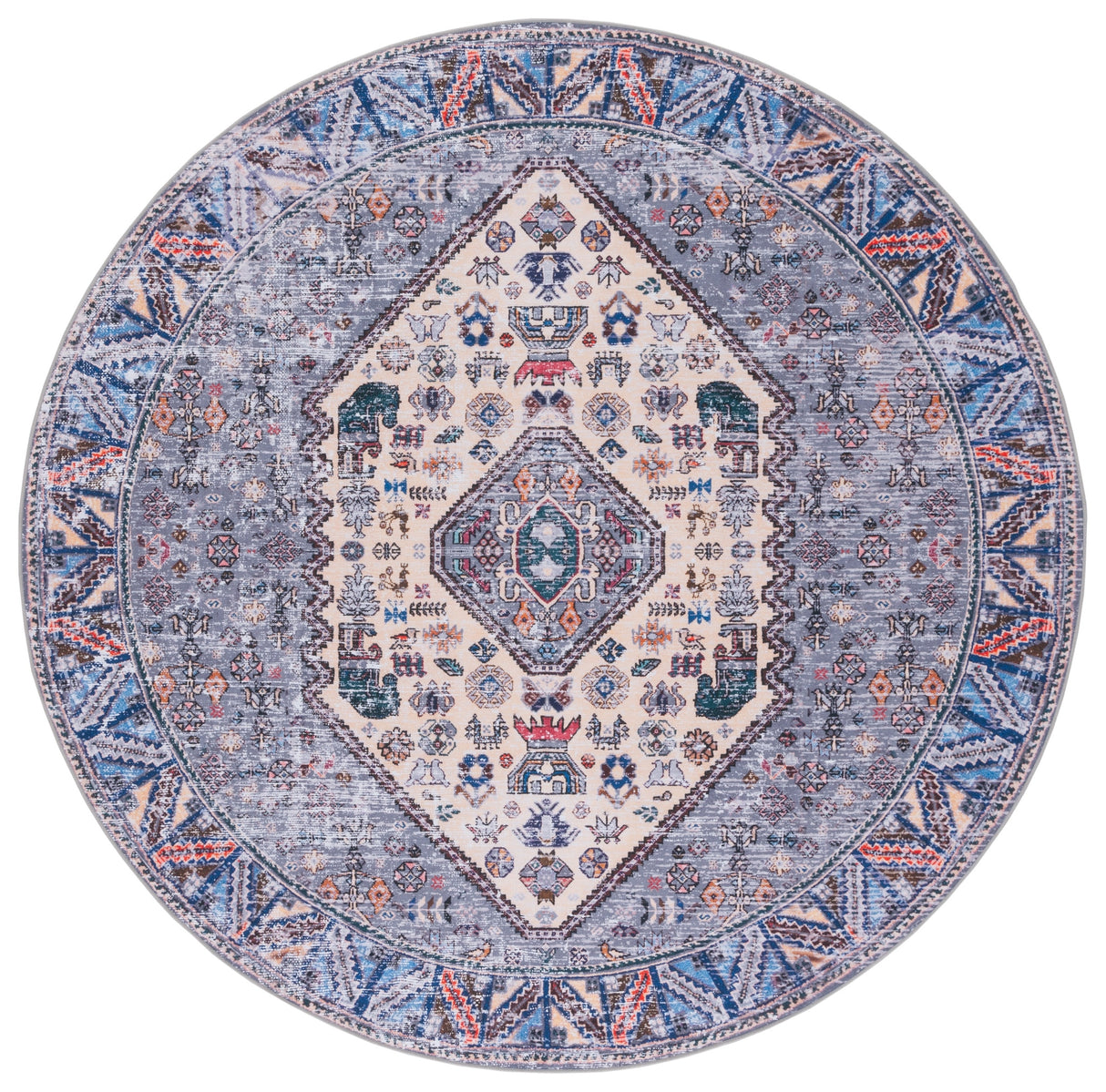 Safavieh Machine Washable Tucson Tsn194C Beige/Grey Rug.