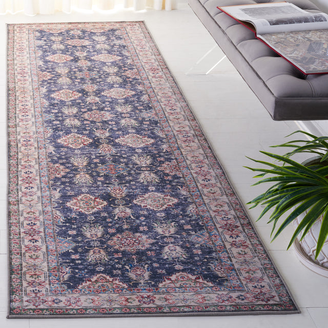 Safavieh Machine Washable Tucson Tsn196N Navy/Beige Rug.