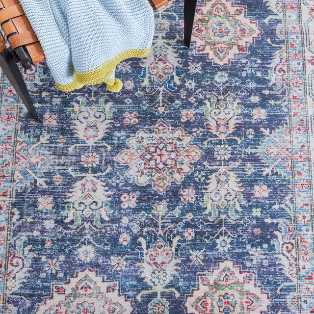 Safavieh Machine Washable Tucson Tsn196N Navy/Beige Rug.