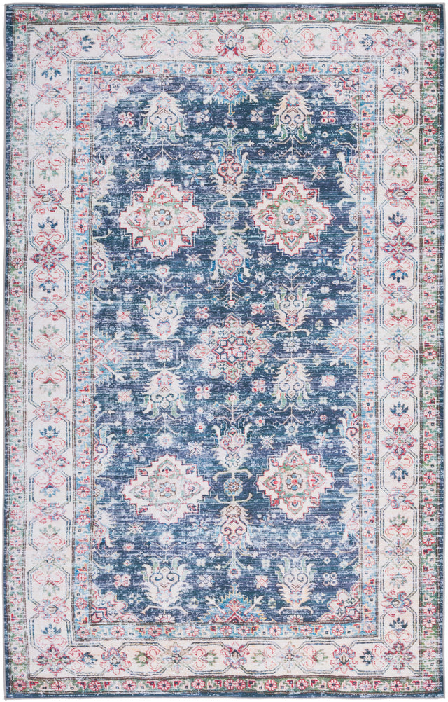 Safavieh Machine Washable Tucson Tsn196N Navy/Beige Rug.
