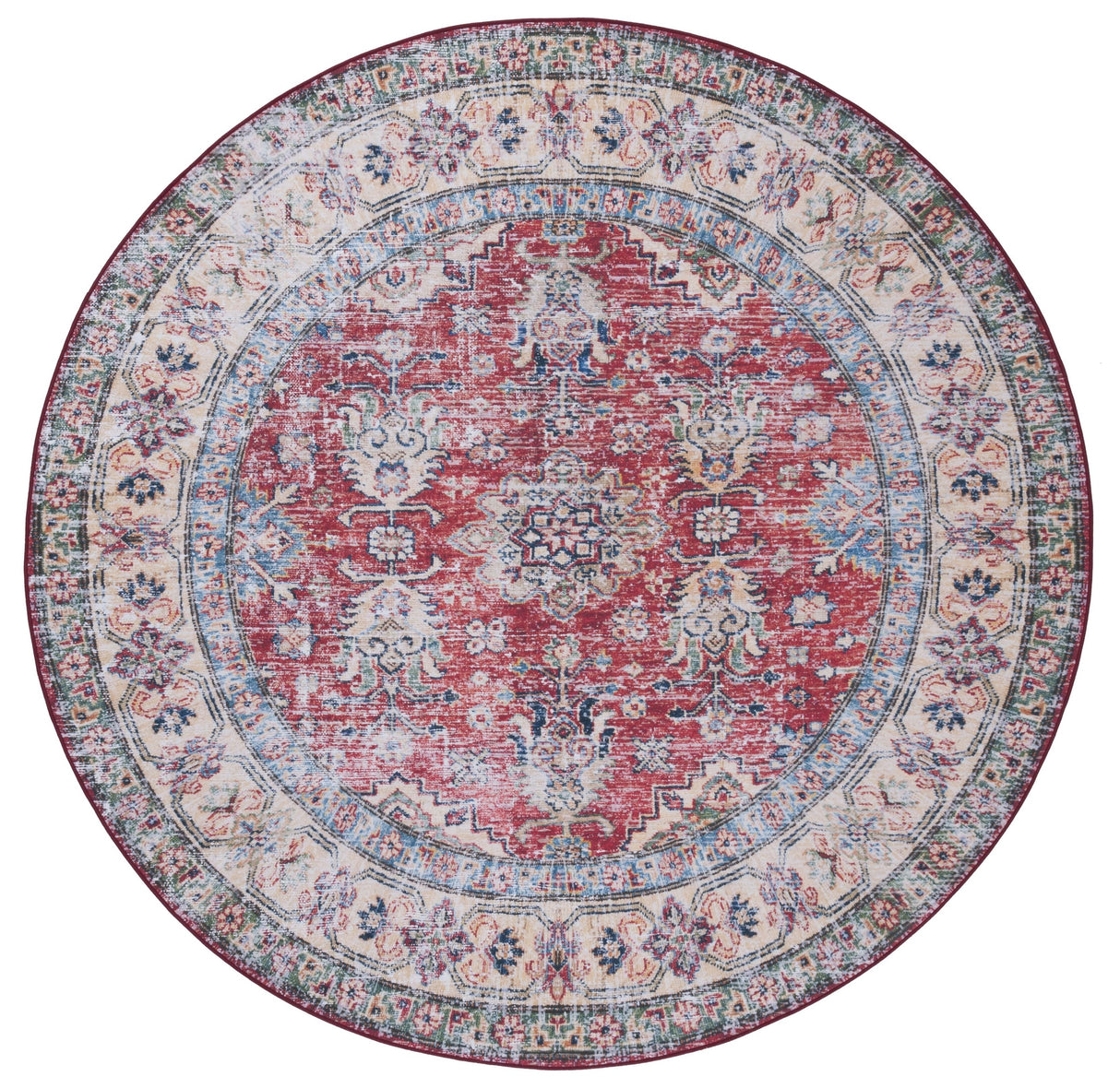 Safavieh Machine Washable Tucson Tsn196P Rust/Beige Rug.