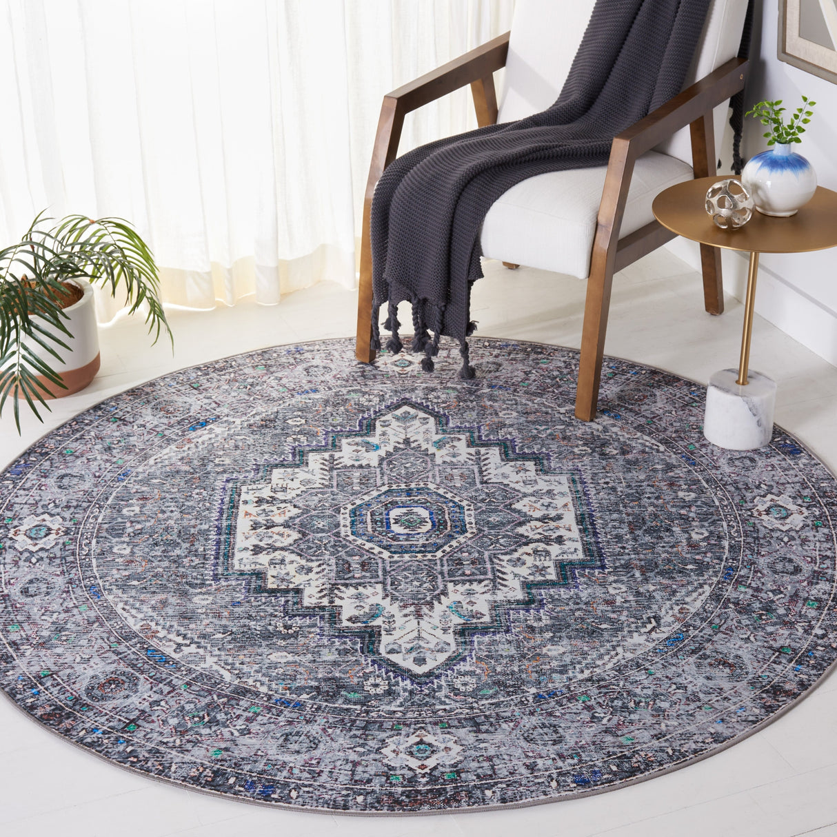 Safavieh Machine Washable Tucson Tsn198B Beige/Grey Rug.