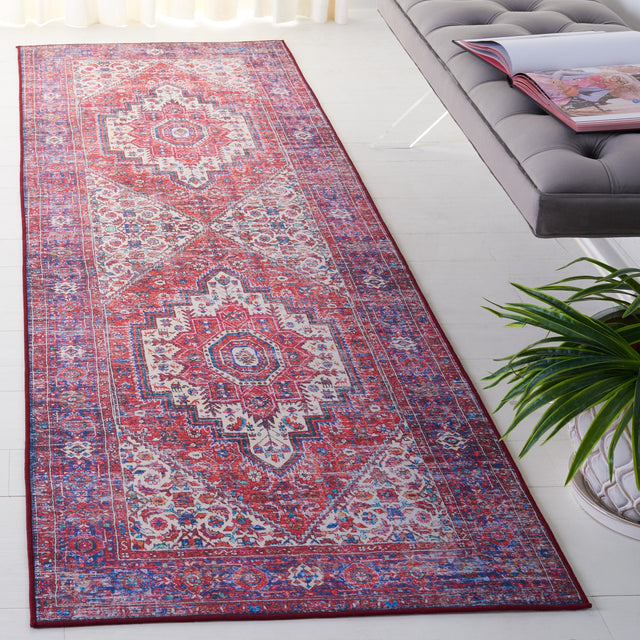 Safavieh Machine Washable Tucson Tsn198Q Red/Blue Rug.