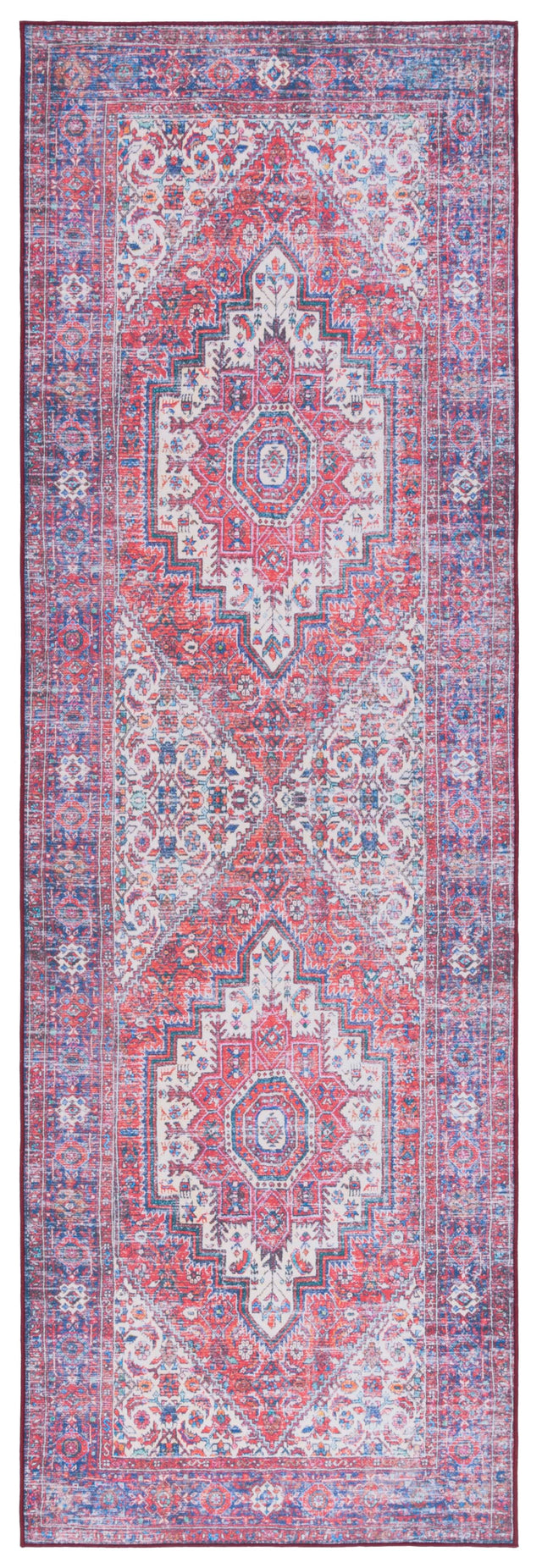 Safavieh Machine Washable Tucson Tsn198Q Red/Blue Rug.