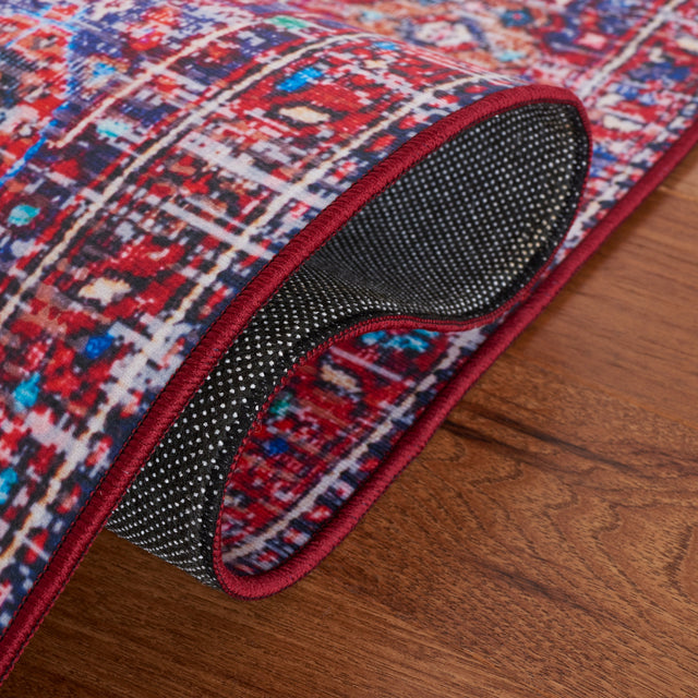 Safavieh Machine Washable Tucson Tsn198Q Red/Blue Rug.