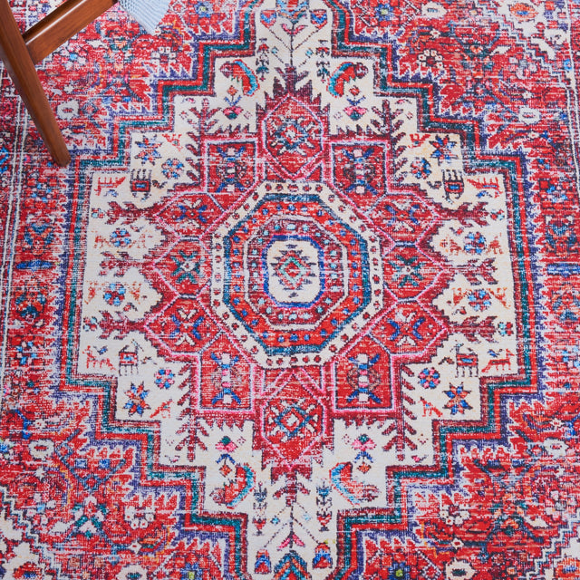 Safavieh Machine Washable Tucson Tsn198Q Red/Blue Rug.