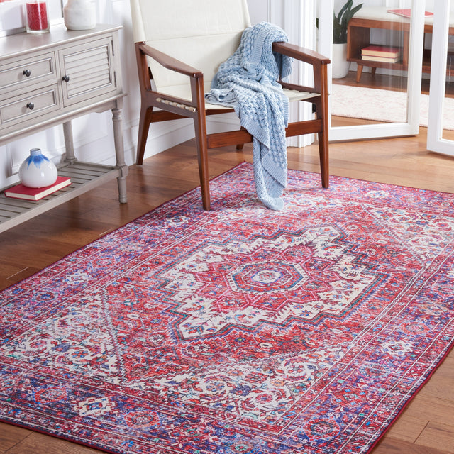 Safavieh Machine Washable Tucson Tsn198Q Red/Blue Rug.