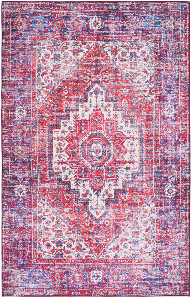 Safavieh Machine Washable Tucson Tsn198Q Red/Blue Rug.
