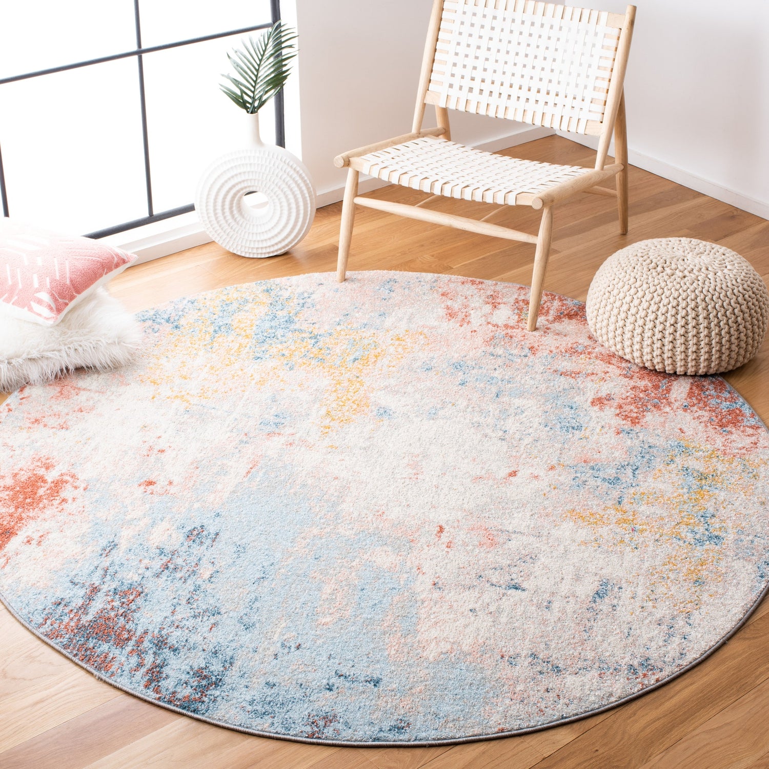 Safavieh Tulum Tul207A Ivory/Pink Rug.