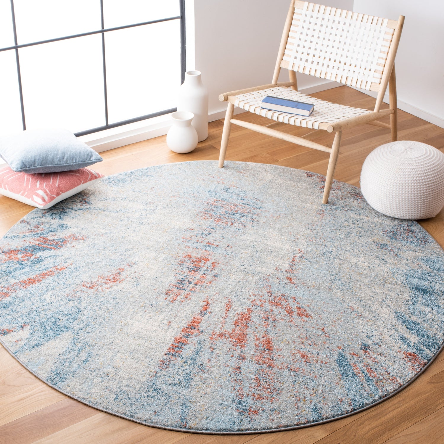 Safavieh Tulum Tul228M Blue/Pink Rug.