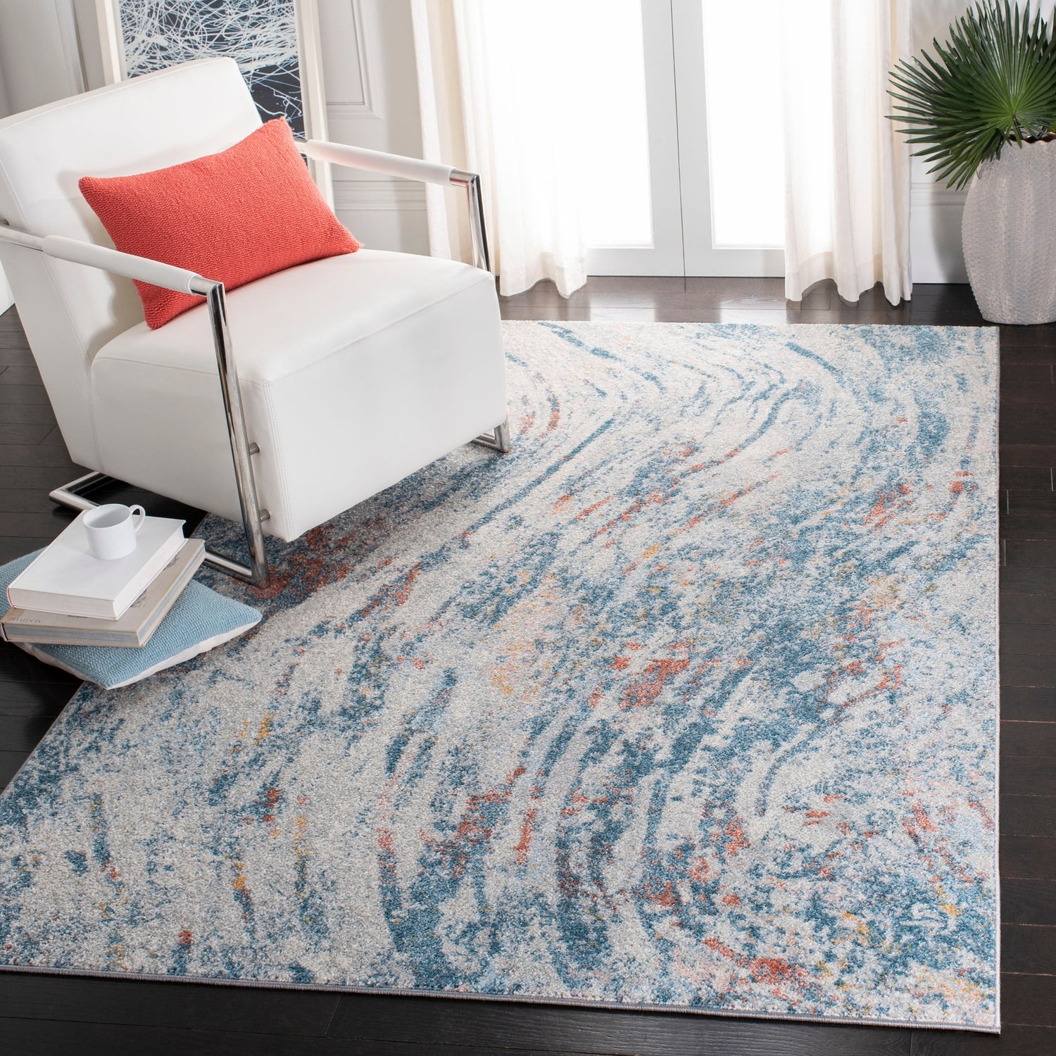 Safavieh Tulum Tul236A Ivory/Dark Blue Rug.