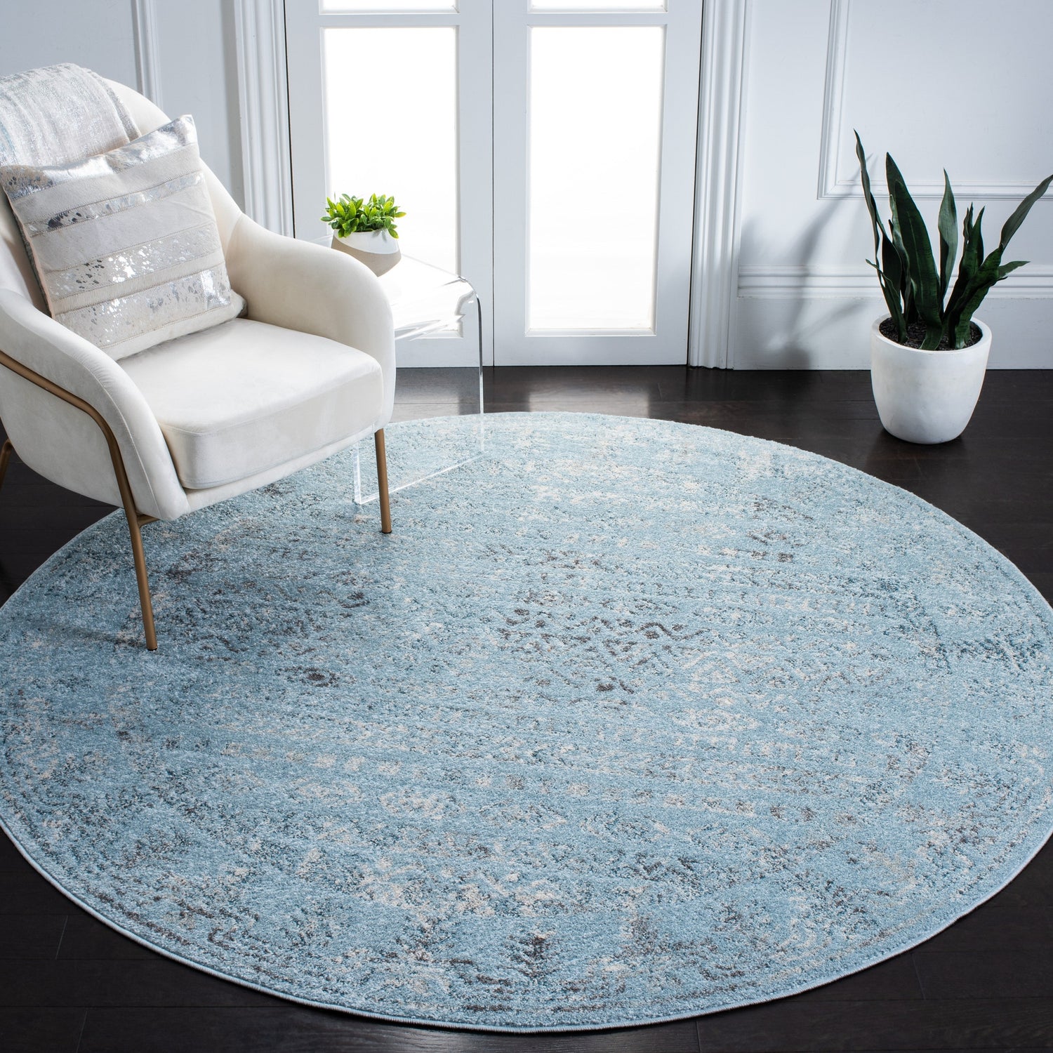 Safavieh Tulum Tul271J Aqua Blue/Dark Grey Rugs.