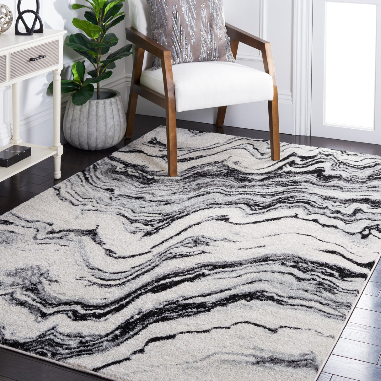 Safavieh Tulum Tul274A Ivory/Black Rug.