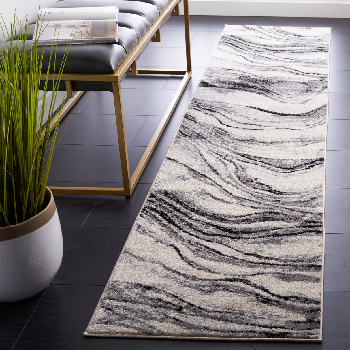 Safavieh Tulum Tul275A Ivory/Black Rug.