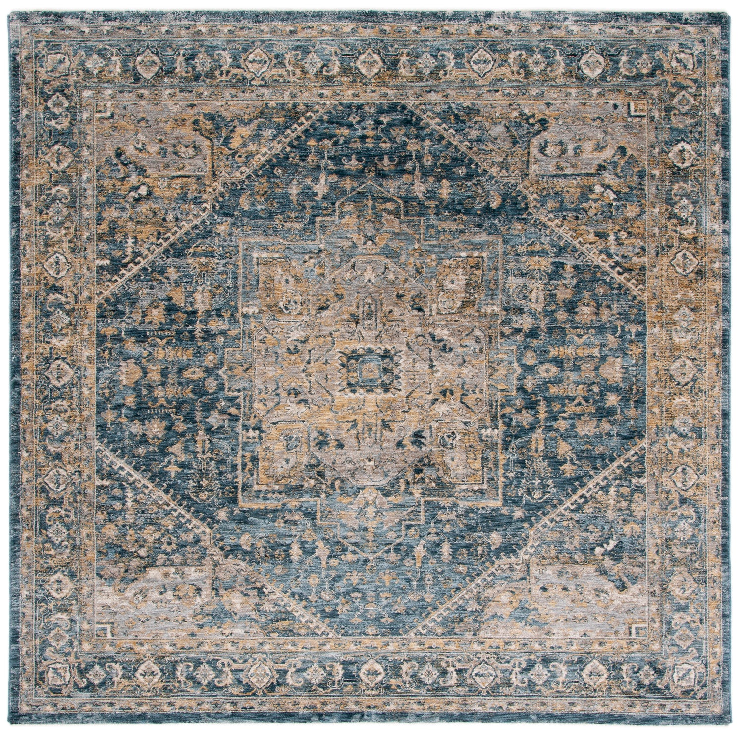 Safavieh Valencia Val568M Dark Blue/Yellow Rugs.
