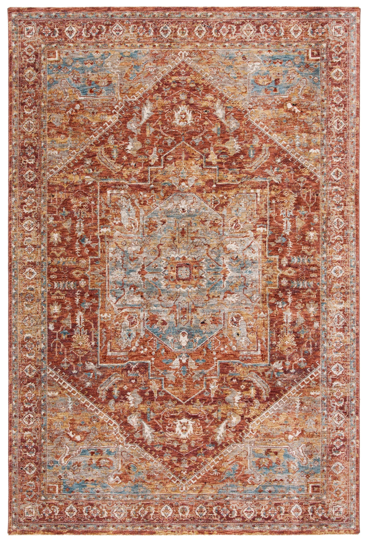 Safavieh Valencia Val568P Rust/Aqua Rugs.
