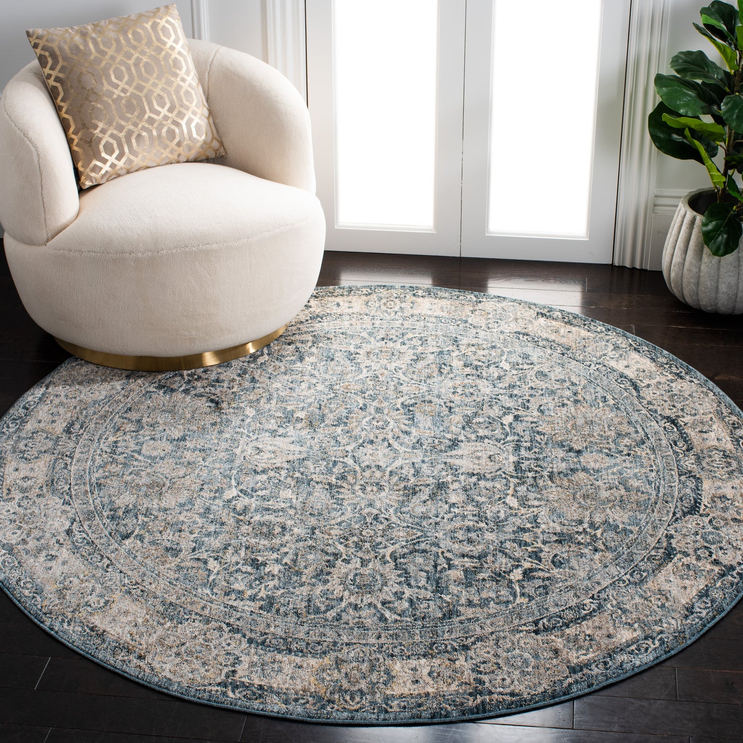 Safavieh Valencia Val570C Ivory/Light Blue Rugs.