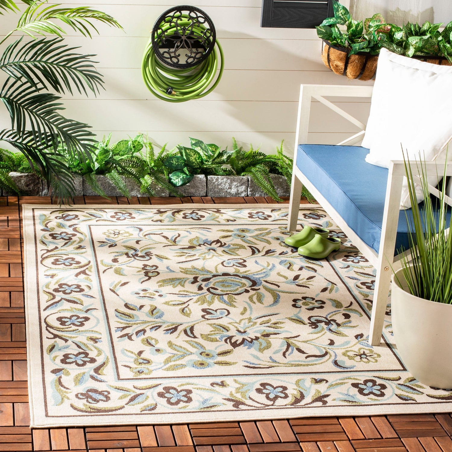 Safavieh Veranda Ver011 Cream/Green Rugs.
