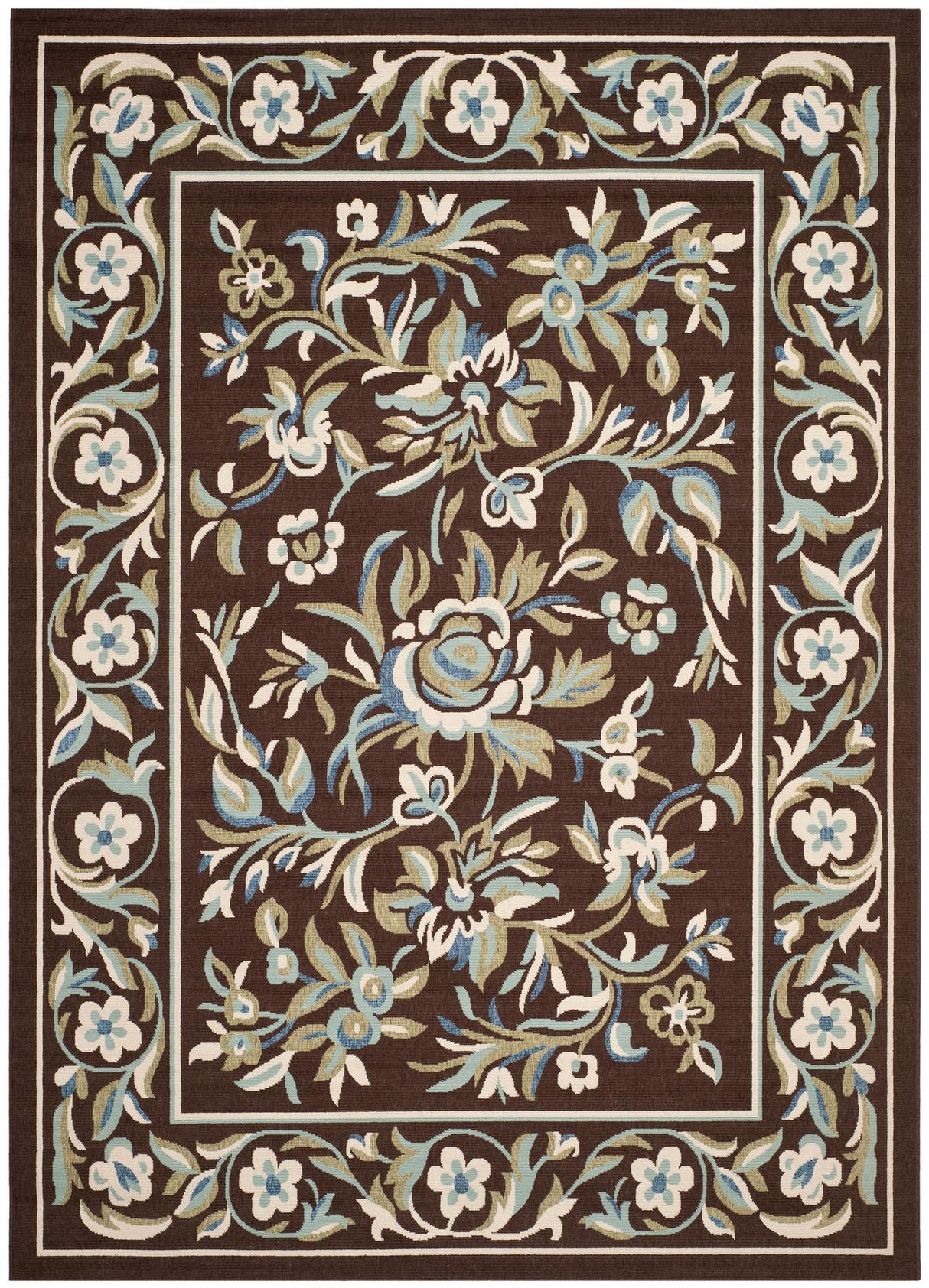 Safavieh Veranda Ver011 Chocolate/Aqua Rugs.