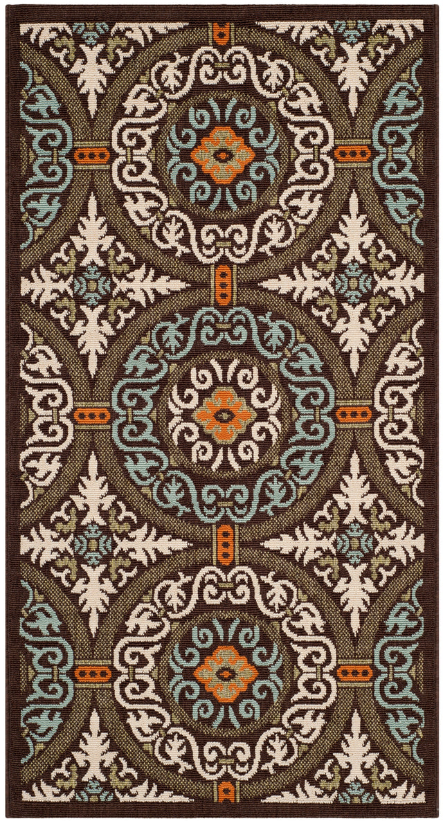 Safavieh Veranda Ver055 Chocolate/Aqua Rug.