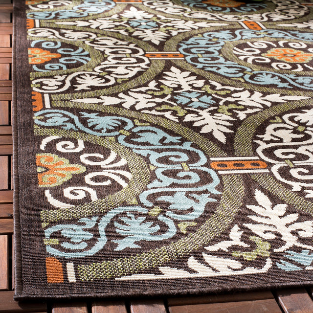 Safavieh Veranda Ver055 Chocolate/Aqua Rug.