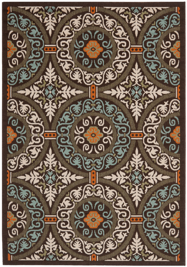 Safavieh Veranda Ver055 Chocolate/Aqua Rug.